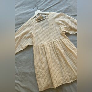 Urban Outfitters Dobby Puff Sleeve Babydoll Dress